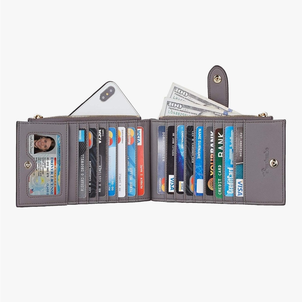 TRAVELAMBO Grey RFID Blocking Leather Wallet - Picture 11 of 15